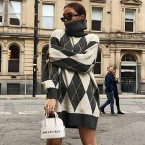 Pringle of Scotland x H&M Womens Argyle Turtleneck Sweater
